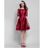 TS Couture? Cocktail Party Dress Plus Size / Petite Ball Gown Bateau Knee-length Satin with Appliques / Sash / Ribbon / Ruching  