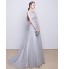 Cocktail Party / Formal Evening Dress A-line V-neck Sweep / Brush Train Tulle with Beading / Lace / Sequins  