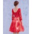 Cocktail Party Dress A-line Bateau Knee-length Satin / Tulle with Appliques / Sash / Ribbon  