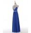 Formal Evening Dress A-line Halter Floor-length Satin with Beading  