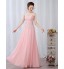 Cocktail Party / Formal Evening Dress A-line Jewel Floor-length Chiffon / Lace with Appliques / Beading / Flower(s)  