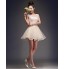 Cocktail Party Dress A-line Scoop Short / Mini Satin / Tulle with Appliques / Beading / Lace  